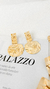 Brinco chapa orgânico duplo - banhado a ouro