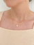 Choker elos finos com pérola solitária - banho de ouro