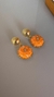 Brinco Sereia Ouriço Resinado Laranja