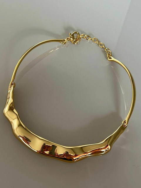 Choker Aro Organica Articulada Dourada