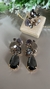 Conj Stela anel e brinco Gotas Cinza - comprar online