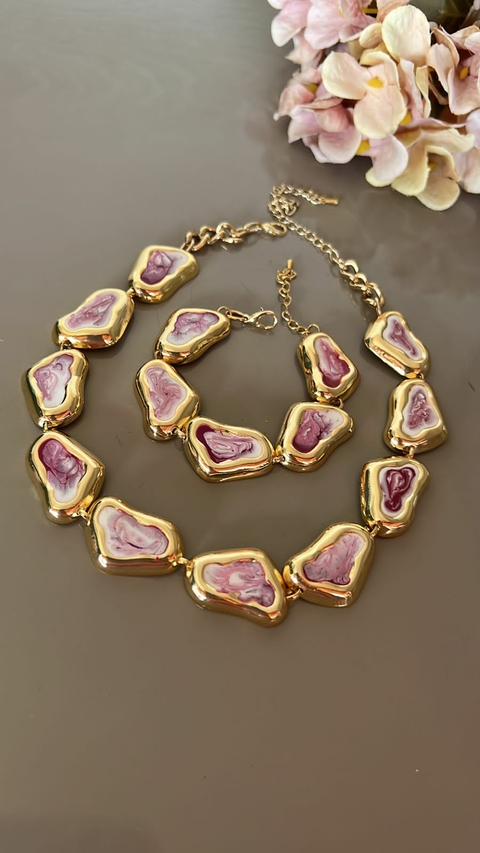 Black conjunto carmella branco e roxo