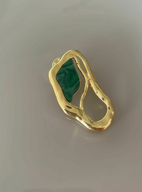 BROCHE Jess Dourado com Acrílico Verde