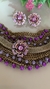 Conjunto de pulseiras e brinco com pedras roxas - comprar online