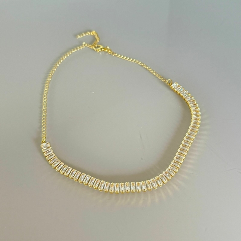 Choker Reviera Dourada Baguete