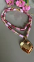 conjunto de colares rosa emmuranos com coração - comprar online