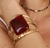 Bracelete Jany Dourado com Pedra Vermelha - loja online