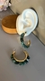 Argola Jade Cascalho Natural Verde com Dourado - comprar online