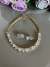 conj choker e brinco cristal com white opal