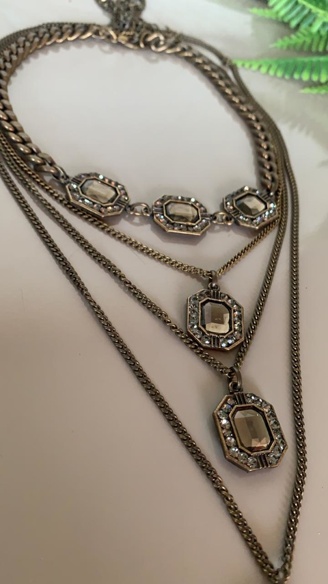 conjunto tres colares ouro velho
