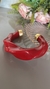 Bracelete Resinado Vermelha com Dourado