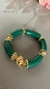 Pulseira Adriana Resinas Verdes com Dourado