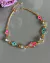 Choker Lety Olho Grego Rosa e Turquesa c/ Cristal - comprar online
