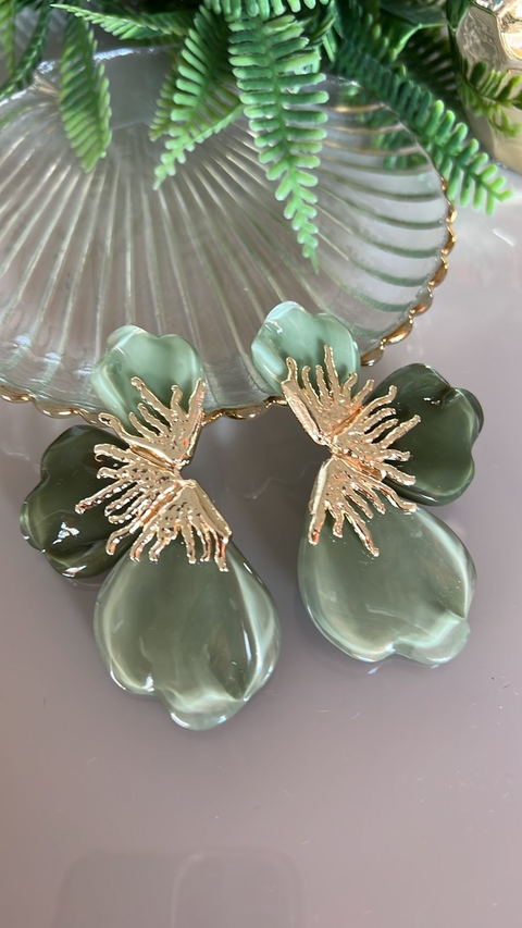 Brinco Cris Acrílico Verde