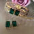 conjunto bracelete e brinco pedra verde esmeralda - comprar online