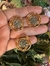 Conj Jade Anel e Brinco Organico Dourado Fosco com Drusa de pirita - Bia Pimenta acessorios 