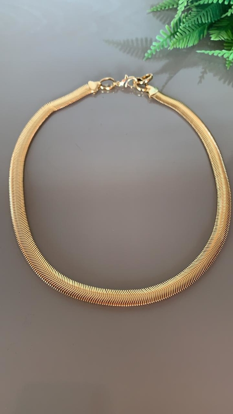 choker dourada fita 0,8cm