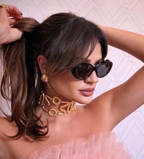 choker larga dourada Tay estruturada