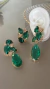 conjunto Stella com pedraria esmeralda - comprar online