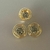 Conj Jade Anel e Brinco Organico Dourado Fosco com Drusa de pirita