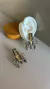 Conj Ouro Vintage Lagosta Bracelete Resinado e Brinco Stras Grafite - comprar online