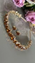 conj tiara e brinco gotas douradas
