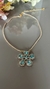 Colar Lizie Flor c/ Stras e Pedras Azul