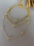 Conjunto três colares dourados com trevo cristal - comprar online