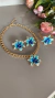 Colar Orquídea Cattleya azul com verde - comprar online