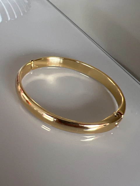 Bracelete dourado liso italiano