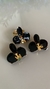 Conjunto Orq black Anel e Brinco Preto outo envelhecido do