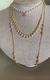 Conjunto trio Colares Perolados com Coração Rosa