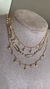 Conjunto de Colares Dourado com Perolas