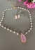 Conjunto Perolado com Rosa Fosca
