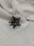 Broche metal com strass primeira linha estrela ouro velho strass colorido na internet