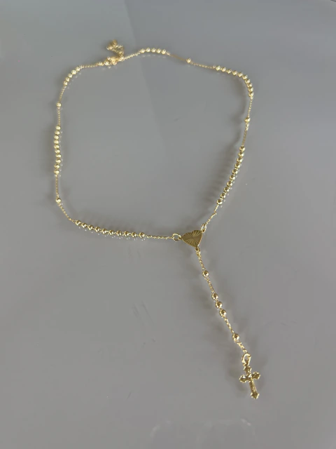 Colar terço delicado dourado