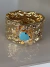 Bracelete resort dourado com colagem de caranguejo dourado esmaltado azul na internet