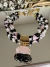Colar Jade pedras naturais seis voltas maxicolar dourado verniz italiano pedra quartzo rosa e cristais preto