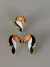 Conjunto dourado tucano anel e brinco