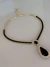Colar festa Alice dourado zircônia preta gota regulável - comprar online