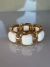 Bracelete siena dourado resina Marfim quadrada