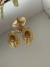 Conj anel e brinco dourado Raina orgânico gota Caramelo
