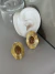 Conj anel e brinco dourado Raina orgânico gota Caramelo - loja online