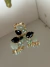 Conj Jade anel e brinco dourado pedras naturais quartzo rosa e detalhe zircônia verde e preta - comprar online