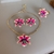 Conjunto colar, bracelete e Brinco Orquídea Cattleya rosa com Violeta na internet