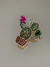 Broche dourado cacto colorido