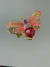 Broche cereja dourada Zircônia cristal e preta - Bia Pimenta acessorios 