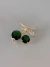Broche cereja dourada com Zircônia verde e cristal - comprar online