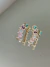 Brinco ear cuff dourado pedras zirconias coloridas - comprar online