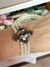 Conjunto pulseira e brinco com pedraria pérola - Bia Pimenta acessorios 